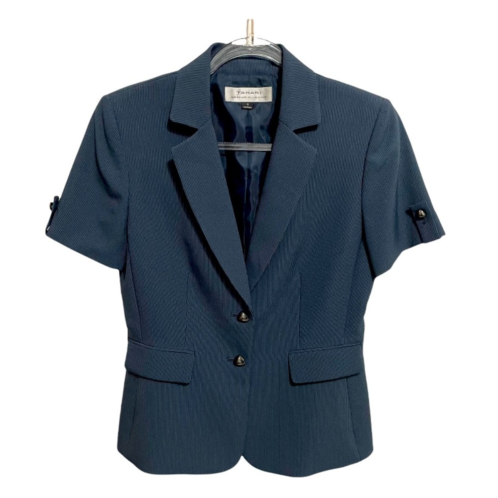 Tahari Women’s Blazer Blue Pinstripe Size 8